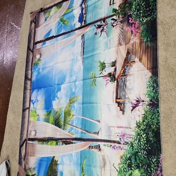 Carribean ocean scene beach scene wall hanging tapestry brand new - Picture 3 of 6